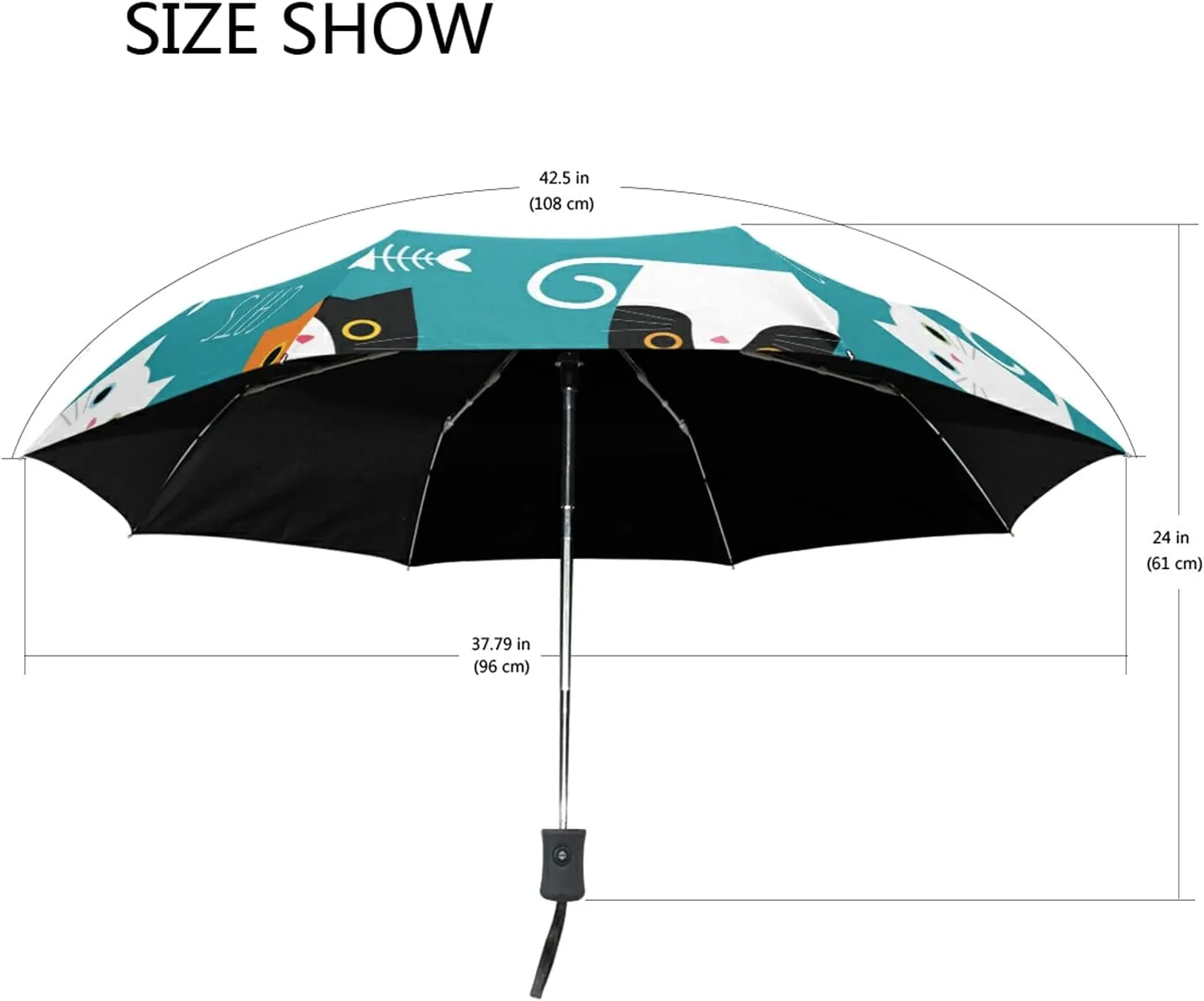 Automatic Folding Umbrella, Portable Strong Travel Rain Umbrella, Auto Open/Close Lightweight Compact Sun Anti-UV Parasol