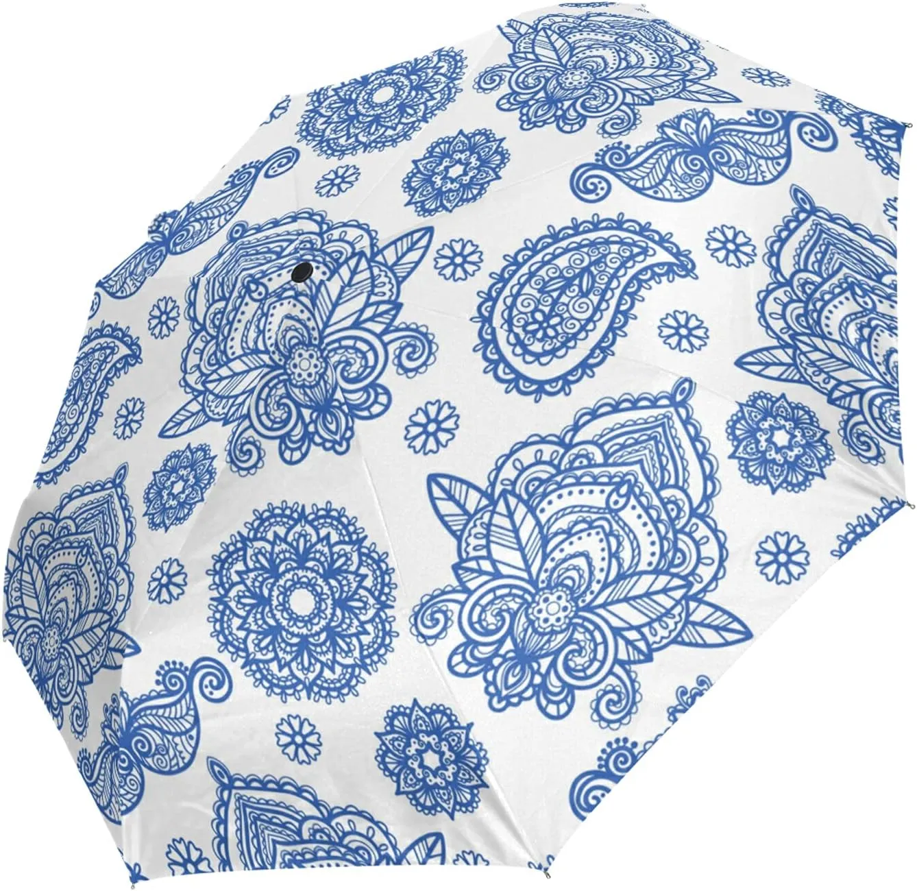 Automatic Folding Umbrella, Portable Strong Travel Rain Umbrella, Auto Open/Close Lightweight Compact Sun Anti-UV Parasol