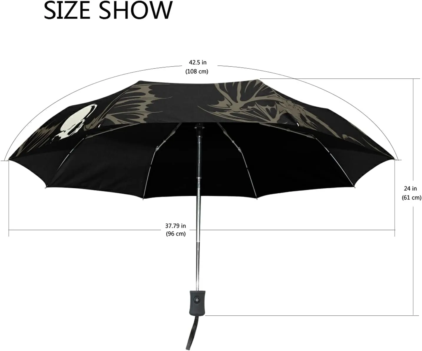 Automatic Folding Umbrella, Portable Strong Travel Rain Umbrella, Auto Open/Close Lightweight Compact Sun Anti-UV Parasol