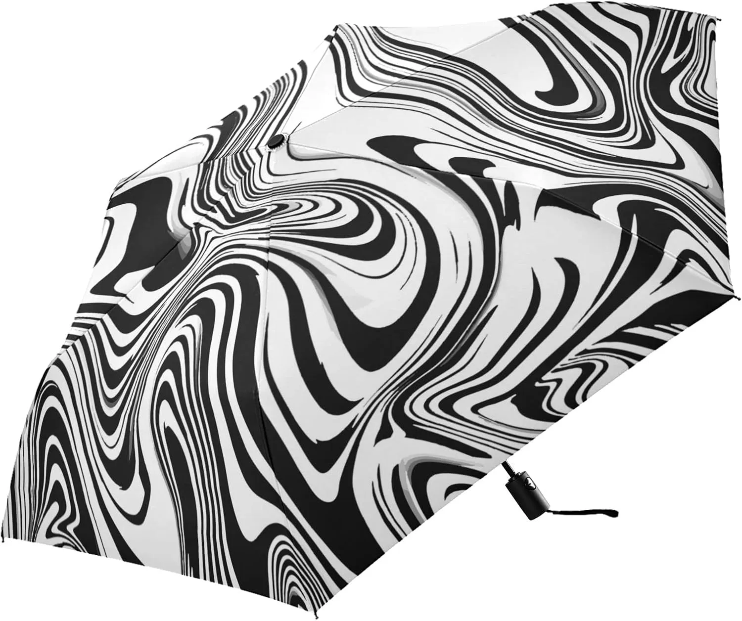 Automatic Lightweight Folding Umbrella, Auto Open/Close Portable Sun Travel Parasol, Compact Anti-UV Strong Rain Umbrella