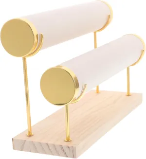 AUTSUPPL Elegant Metal Jewelry Display Stand Soft Velvet Lining for Bracelets Bangles and Watches Multi-Layer Organizer for Home and Efficient Storage