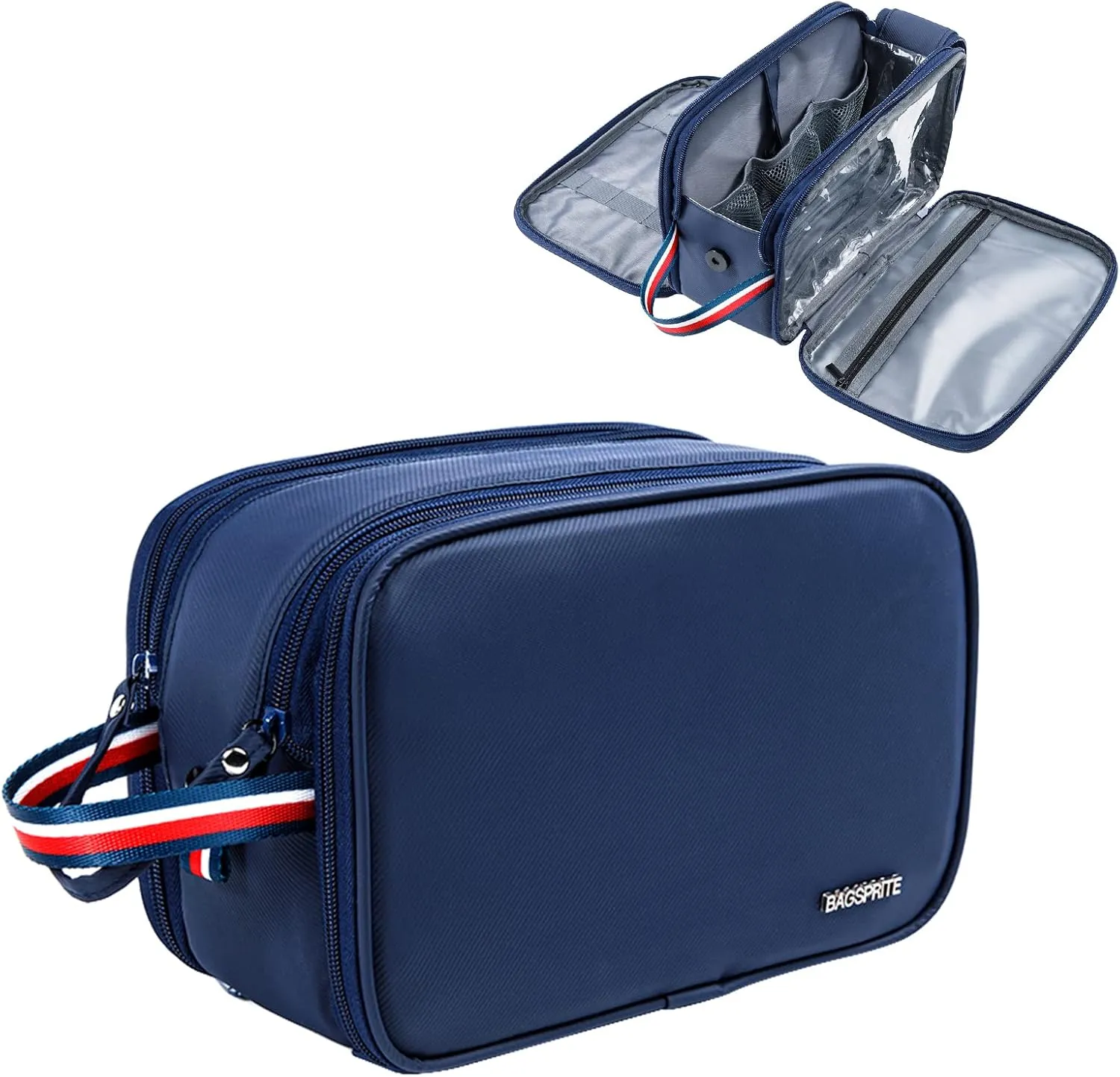 BAGSPRITE Large Toiletry Bag for Men, Women Travel Bag with Hanging Hook, Water-resistant Makeup Cosmetic Bag Shaving Kit Organizer, Bathroom Bag for Traveling