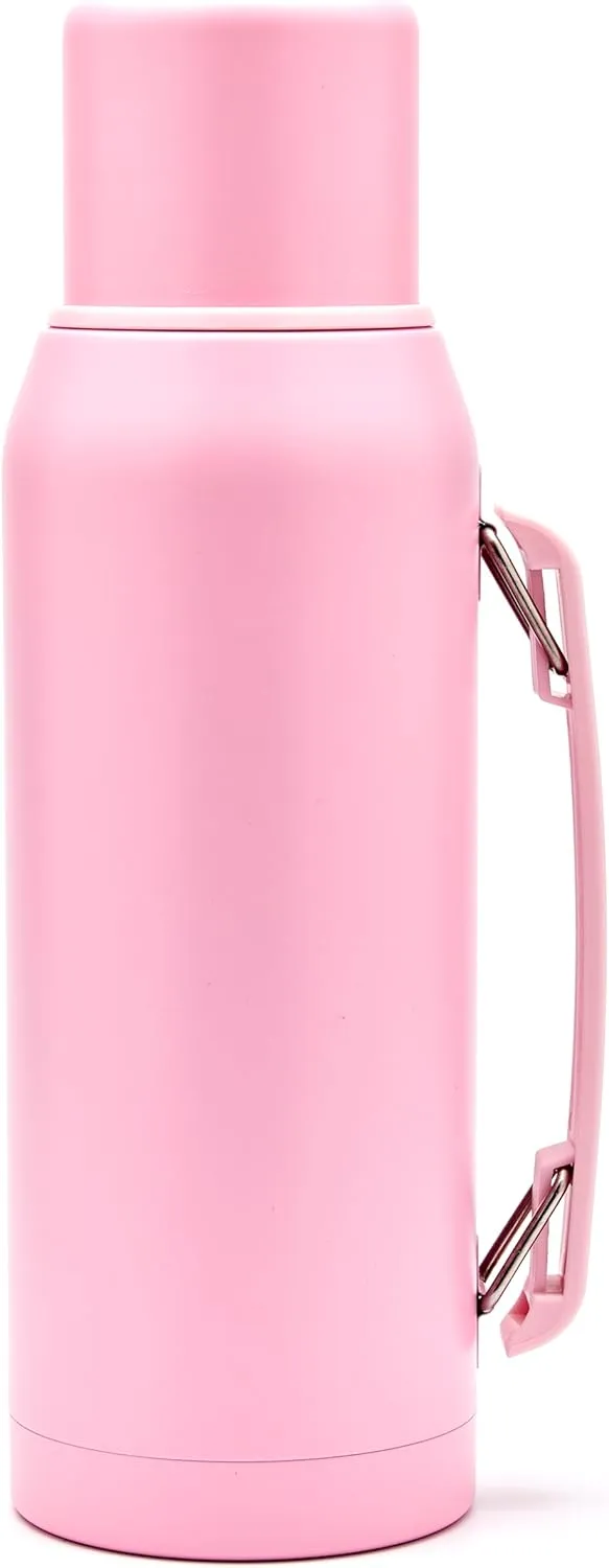 BALIBETOV thermal flask for mate - Vacuum Insulated With Double Stainless Steel Wall - BPA Free - A Thermic bottle Specially Designed for Use With Mate Cup or Mate Gourd (33.8 fl oz, Pink)