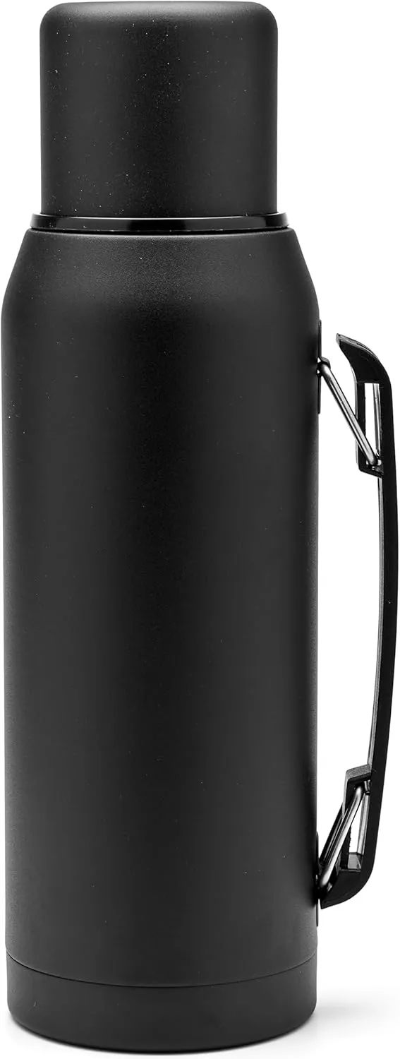 BALIBETOV Thermal Flask for mate - Vacuum Insulated With Double Stainless Steel Wall - BPA Free - A Thermic Bottle Specially Designed for Use With Mate Cup or Mate Gourd (Black, 33.8 OZ)