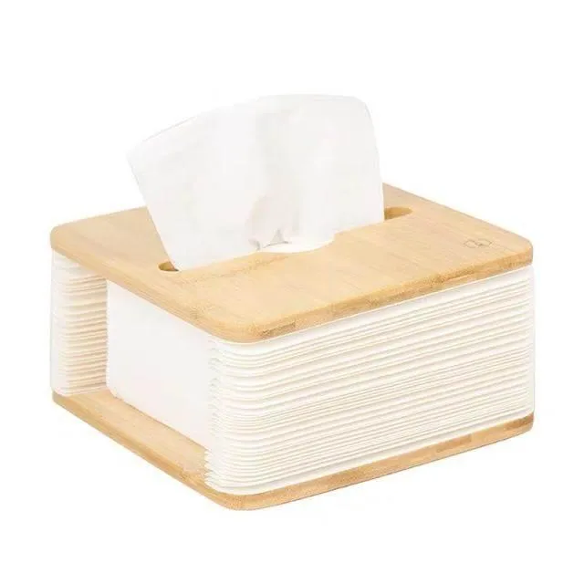 Bamboo Tissue Box - Foldable Nordic Design Storage Solution