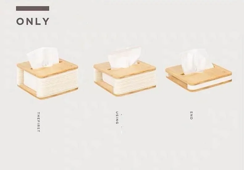 Bamboo Tissue Box - Foldable Nordic Design Storage Solution
