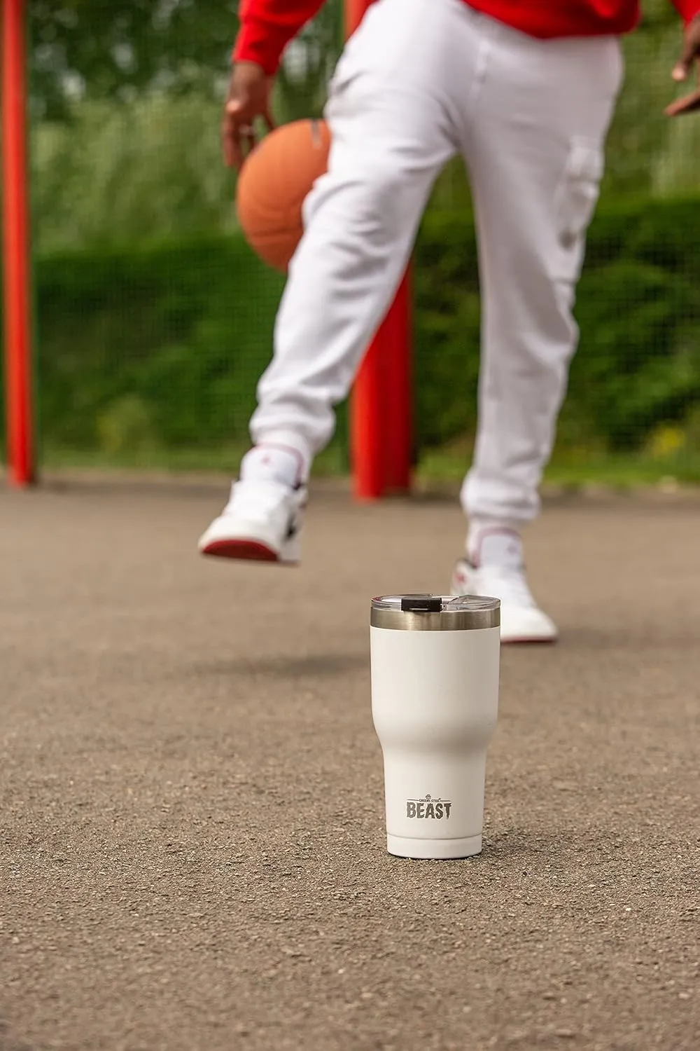 Beast 30 oz Tumbler Stainless Steel Vacuum Insulated Coffee Ice Cup Double Wall Travel Flask (Arctic White)