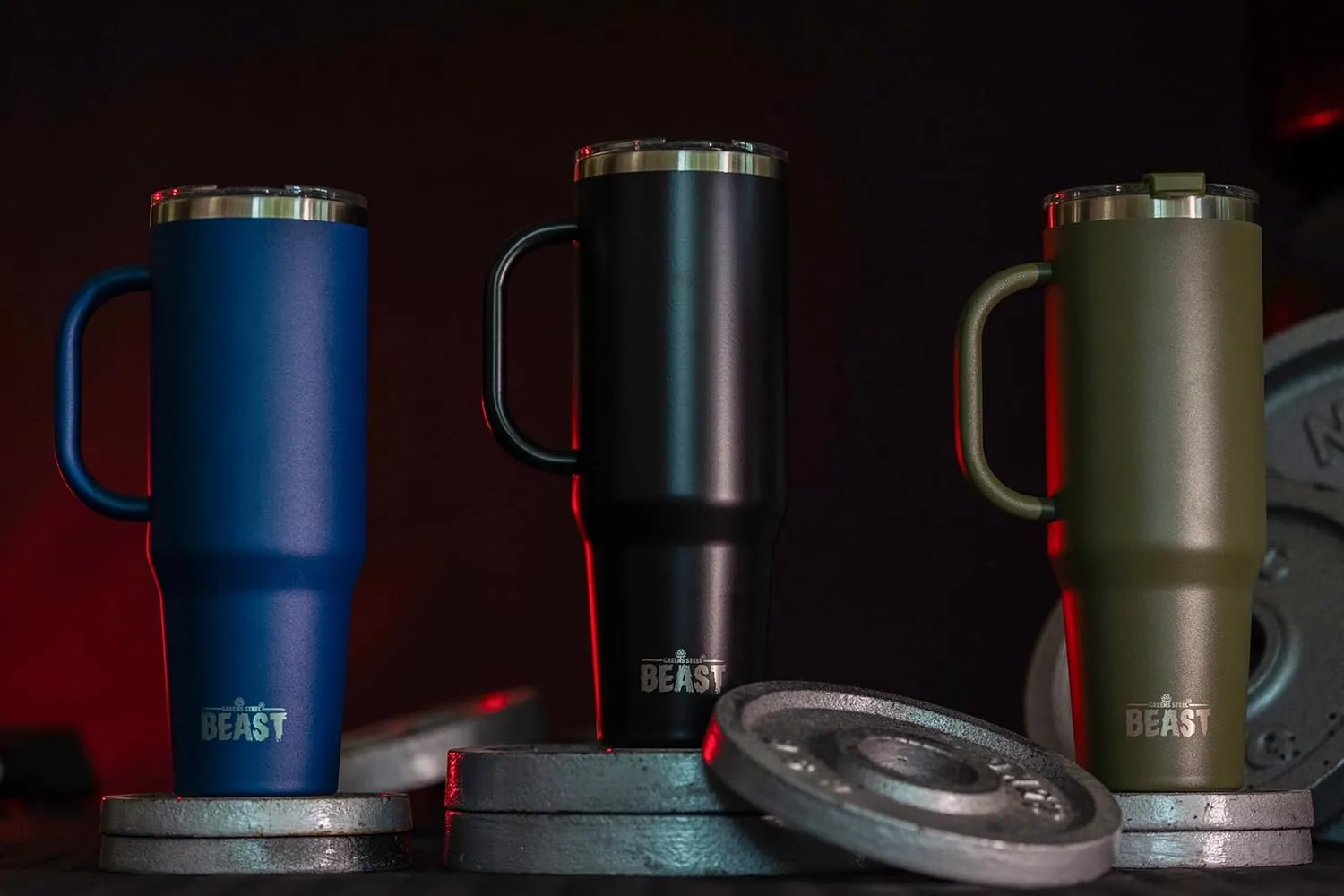 Beast 50 oz Tumbler Stainless Steel Vacuum Insulated Coffee Ice Cup Double Wall Travel Flask (Matt Black)