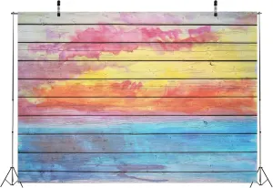 BELECO 12x8ft Fabric Graffiti Wood Backdrop Splash Paint Wood Planks Wooden Board Background Kids Adults Portrait Photoshoot Baby Shower Birthday Party Decoration Banner Backdrops Photo Booth Prop