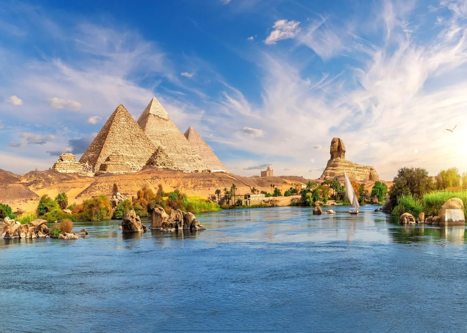 BELECO 20x10ft Fabric Egypt Pyramid Backdrop The Great Sphinx Nile River Ancient Architecture Ruins Egyptian Background Egypt Party Decorations Kids Adults Portrait Photoshoot Studio Props