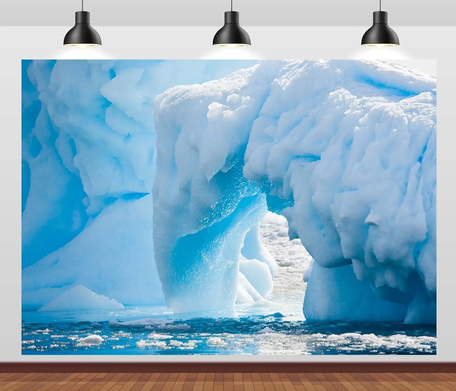 BELECO 6x4ft Fabric Polar White Iceberg Backdrop Antarctic Ocean Glacier ICY Cliff Snowy Mountains Snow Ice World Arctic Background Winter Polar Sea Nature Scenery Photography Studio Props