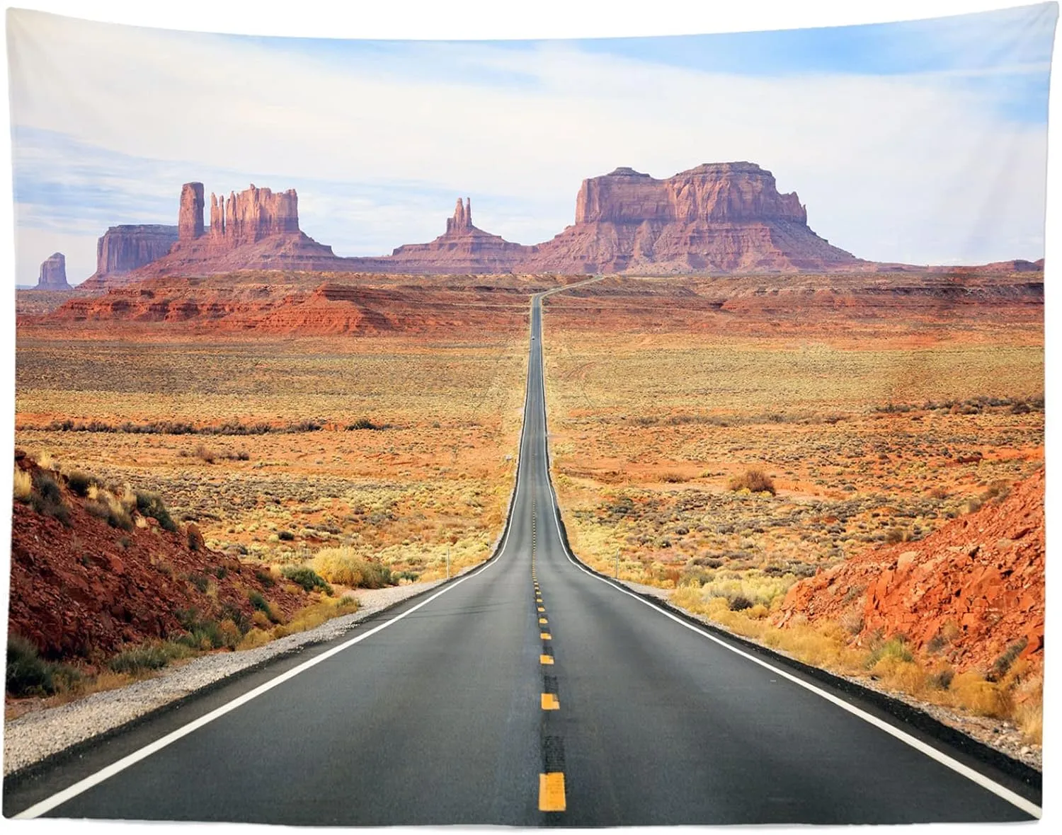BELECO 7x5ft Fabric Arizona Backdrop Desert Road to Monument Valley, Country Highway Utah Photography Background Western American Travel Portrait Photoshoot Studio Props Wallpaper