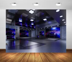 BELECO 7x5ft Fabric News Studio Backdrop Virtual Media Newsroom TV Shows Anchor Background Broadcast Video YouTube Photoshoot Studio Booth Props