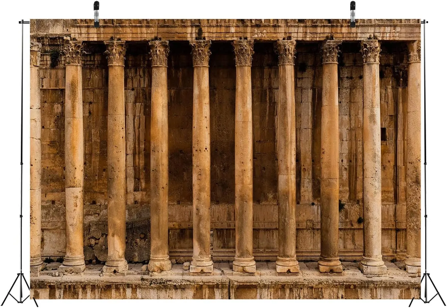 BELECO 7x5ft Fabric Roman Temple Backdrop Bacchus Temple in Baalbek Backdrop Columns of Temple Ruins Ancient Rome Culture Background Roman Party Decorations Photo Booth Props