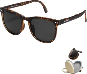 BENEUNDER Polarized Sunglasses for Men Women, Ultra Lightweight Folding Sunglasses with Organizer