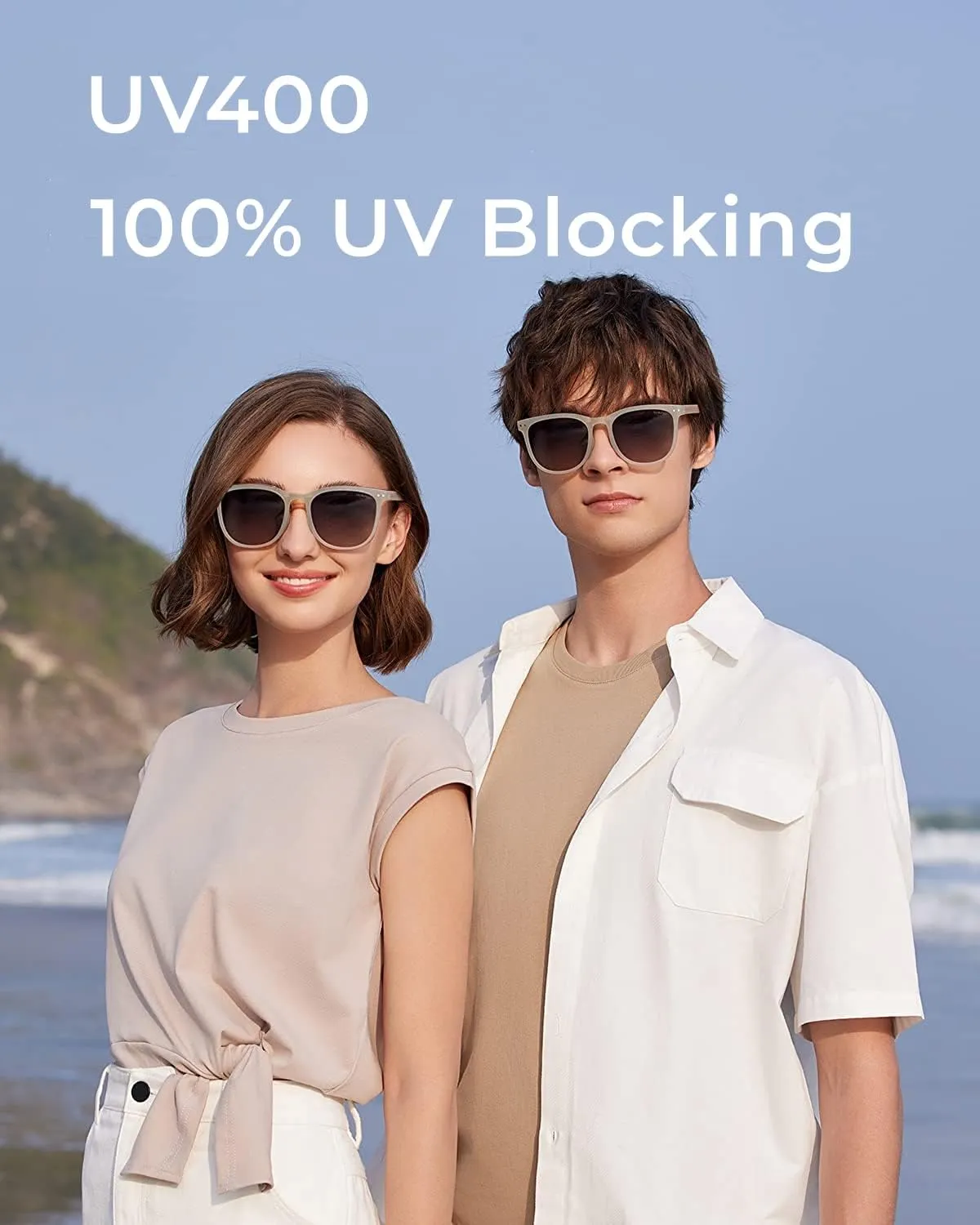BENEUNDER Polarized Sunglasses for Men Women, Ultra Lightweight Folding Sunglasses with Organizer