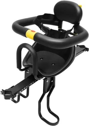 Bicycle Child Baby Seat, Front Mounted Bicycle Child Safety Seat, Child Safety Carrier Front Seat Saddle and Rear Rest Pedal, Suitable for Electric Vehicle, Mountain Bike, Adult Folding Bike