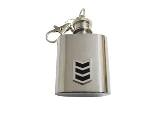 Black Chevron Design 1 Oz. Stainless Steel Key Chain Flask