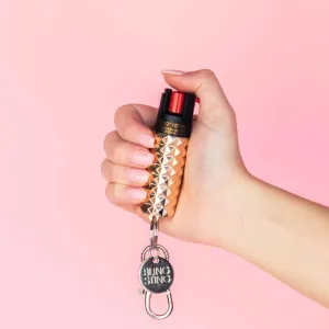 Bling Sting Metallic Studded Pepper Spray Rose Gold