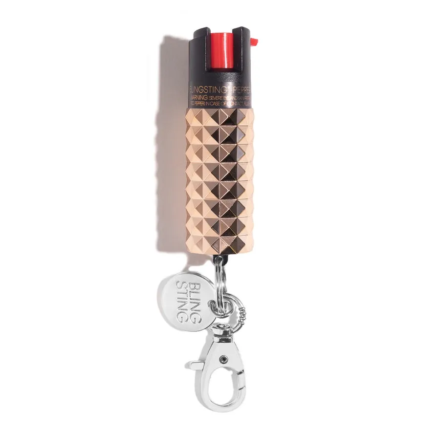 Bling Sting Metallic Studded Pepper Spray Rose Gold