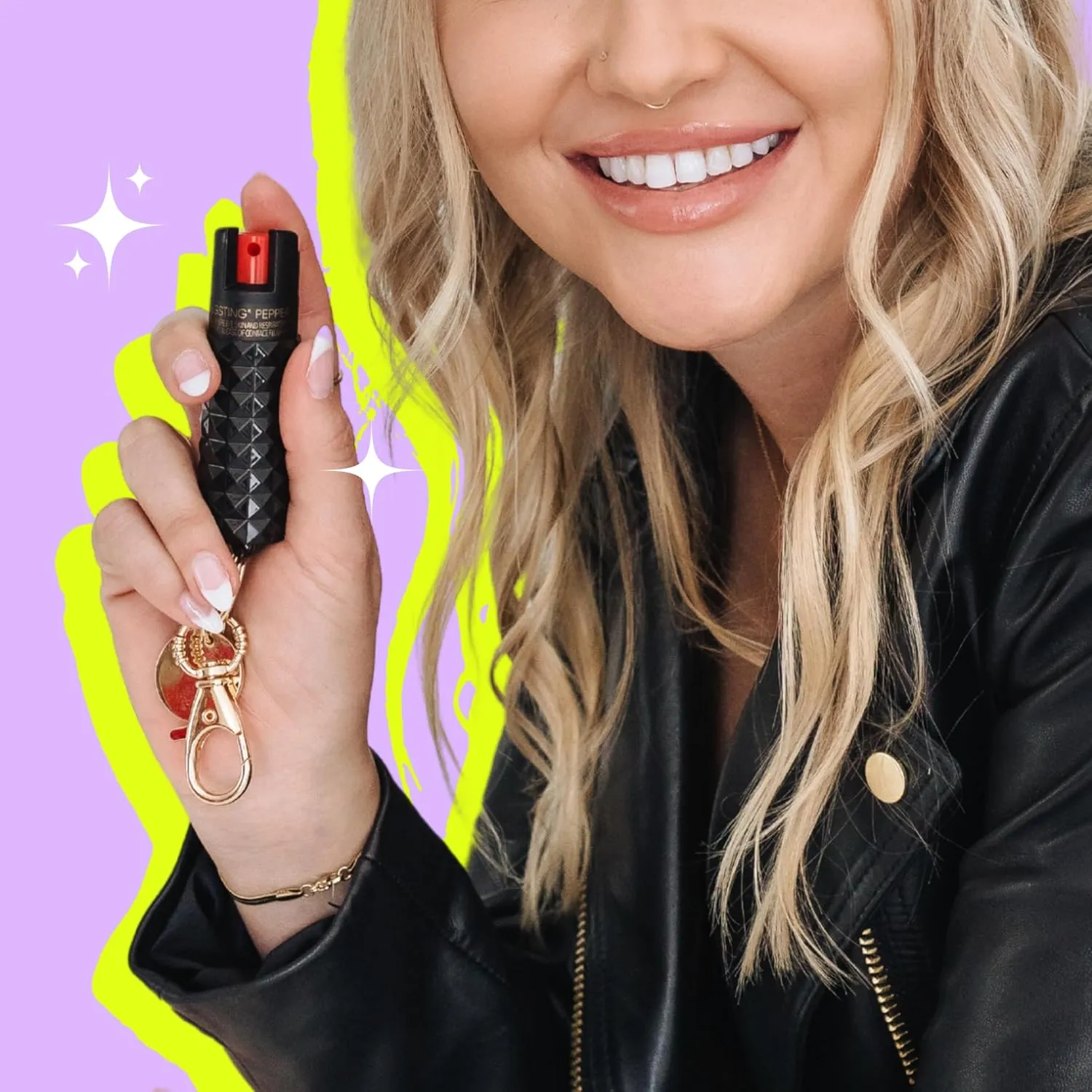 BLINGSTING BLINGSTING Pepper Spray Maximum OC Strength Self Defense Spays for Women, 12 ft Spray Range & UV Dye
