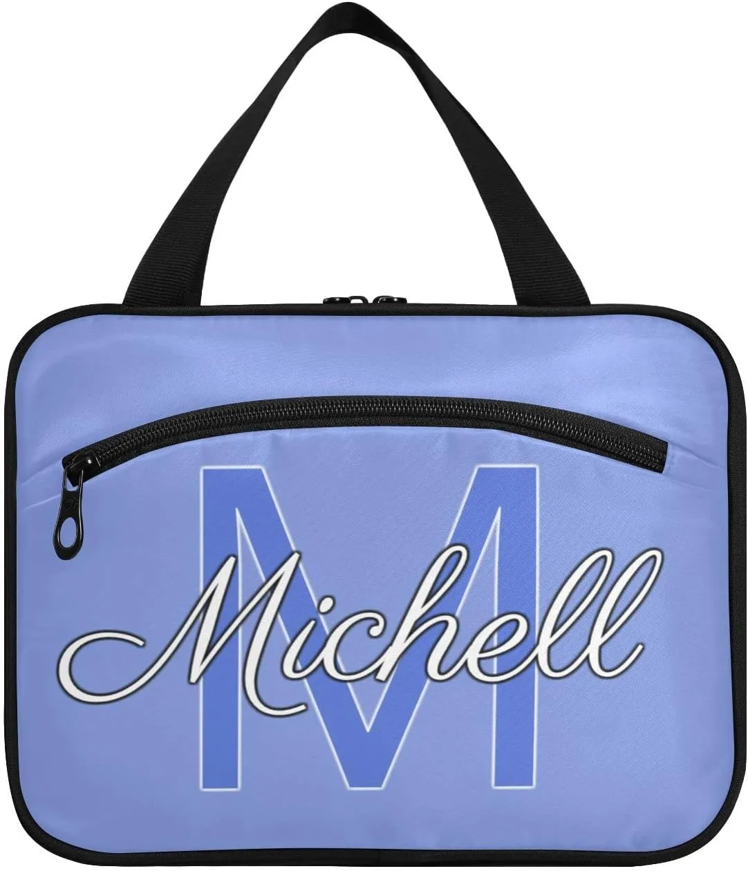 Blue-purple Personalized Hanging Travel Toiletry Bag for Women Men Custom Makeup Organizer with bottles & hanging hook Bathroom Shower Bag for Toiletries Traveling Bathroom Outdoors Hotel