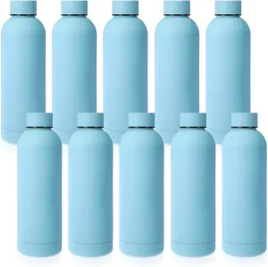 Bokon 10 Pcs Stainless Steel Water Bottle Bulk Double Layer Vacuum 17 oz Small Mouth Sport Insulated Metal Graduation Teacher CNA Gift Reusable Flask Leakproof Lid for Cyclist Runner
