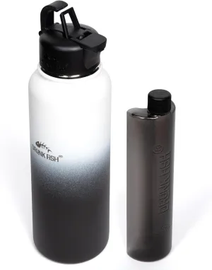 Bottle & Lid with Extra Flask | Stainless Steel with Double Wall Vacuum Insulation Bottle, Lid & Flask | Concealed Flask for Spirits Camouflage | Secret Spirits Container
