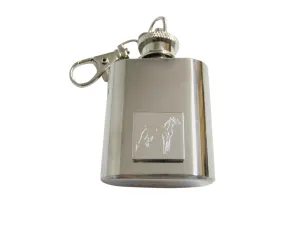 Boxer Dog Etched 1 Oz. Stainless Steel Key Chain Flask