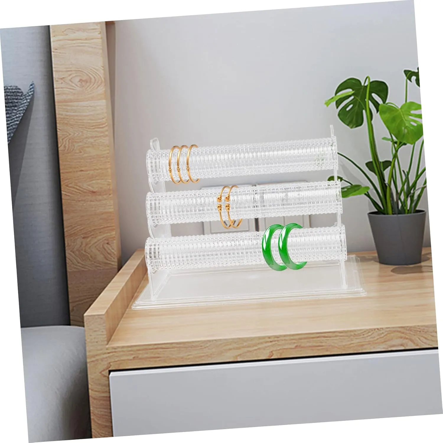 Bracelet Holder Display Stand 3 Layer Watch Stand Jewelry Rack Showcase Clear Pvc