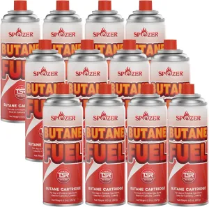 Butane Fuel Canister, 8oz Butane Canister, 227g Butane Gas For Camping Stoves And Torch Heads， Explosion Proof TSR Safety Release System, 12Pcs