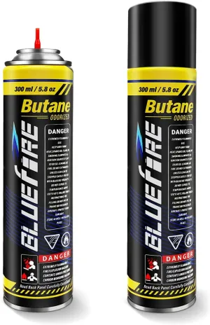 Butane Fuel Refill 10.56 fl oz (300 ml) Butane Canister Butane Refill for Torch Lighter Fluid Refill Canister Butane Torch Kitchen Cooking Blow Torch (2 cans)