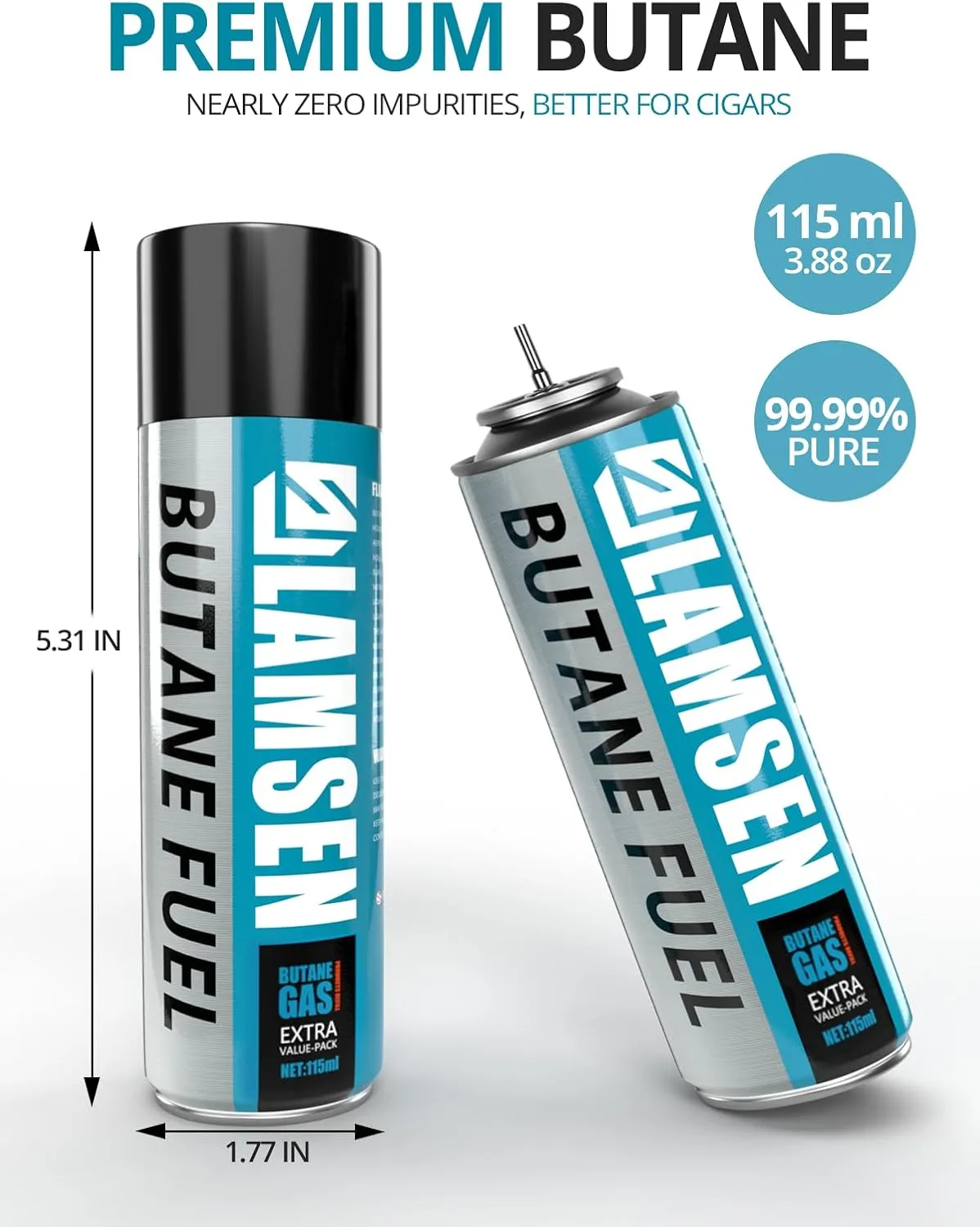 Butane Refill - 115ml, Butane Fuel for Torch Lighter, Butane Canister for Torch Lighter, Butane Fuel Gas for Cooking, Camping and Welding,2 Can
