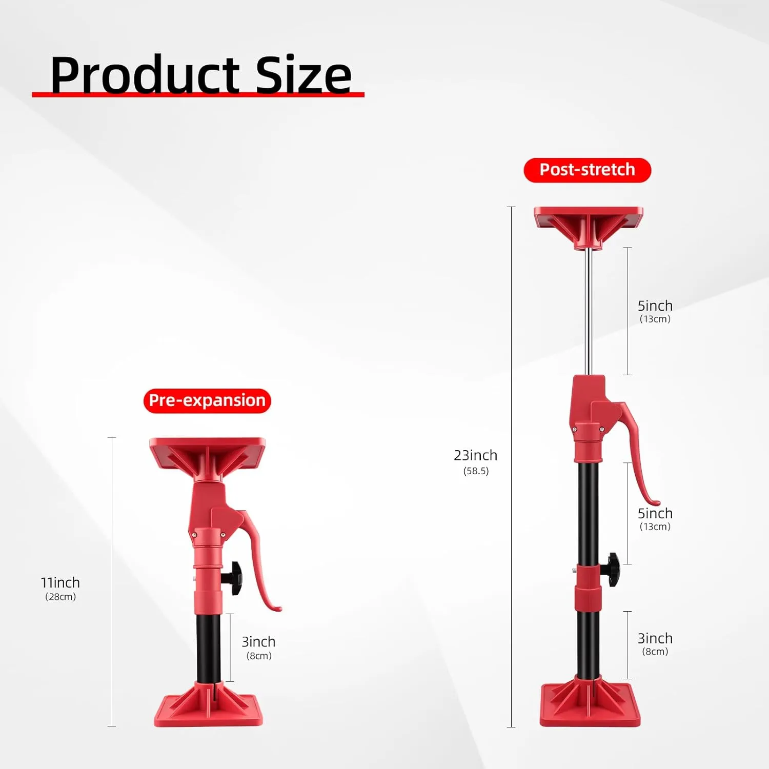 Cabinet Jack Support Pole,2-Pack 11-23 Inch Steel Adjustable Quick Support System Rod,Telescopic Third Hand Tools with 200lbs Capacity for Installing Cabinets/Lifting Drywall