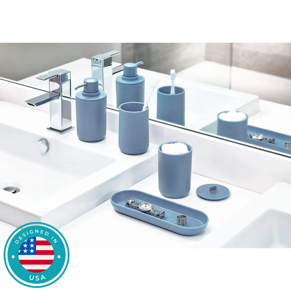 Cade Bath Accessories Set - Soap Pump, Toothbrush Holder, Cotton Pad Dispenser & Tray