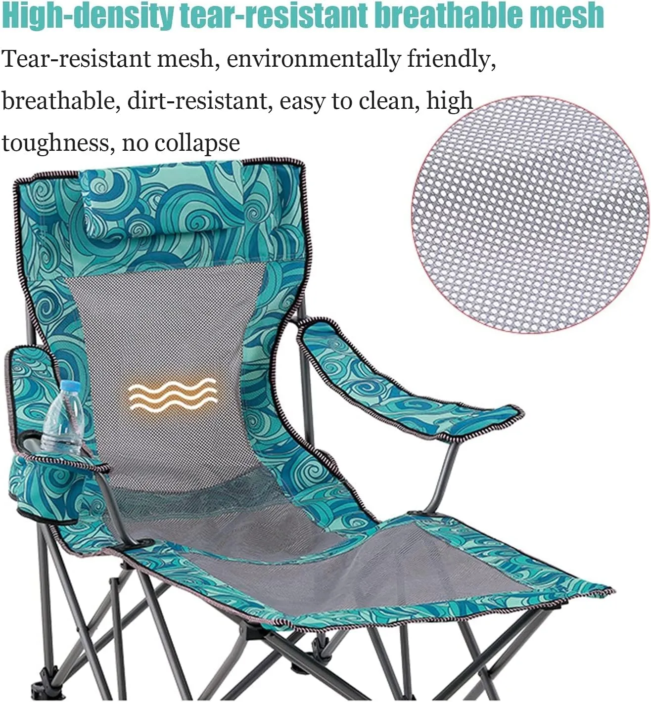 Camping Chair Fishing Chair Folding Chairs Camping Portable Camping Chair With Footrest Mesh Backrest Folding Reclining Lunch Break Bed Sitting Lying Dual-Purpose Beach Seat Lawn Chairs Outside ( Colo