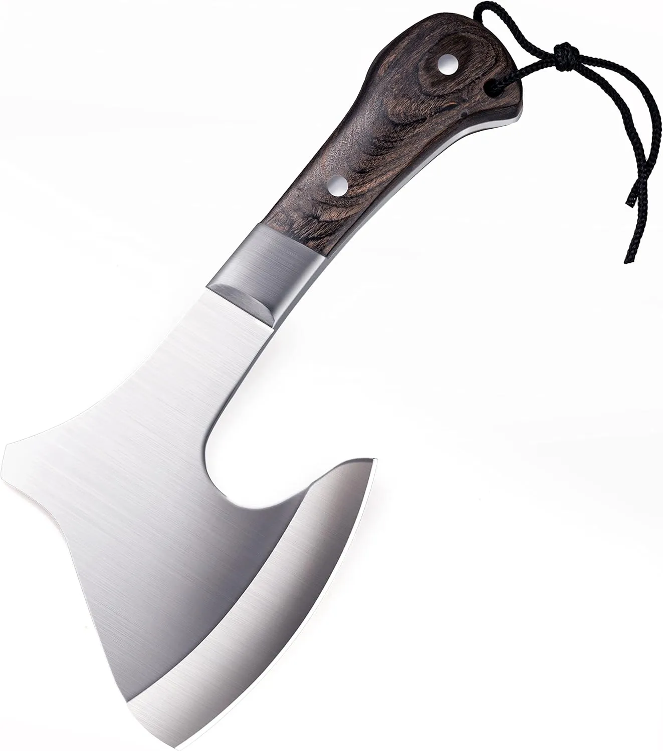 Camping Hatchet Overall 8.5in w/4in Blade, Compact Camp Axe Stainless Steel Blade and Comfortable Wooden Grip, Outdoor Hunting Survival Hiking Tactical Axe Tomahawk, Sheath Included