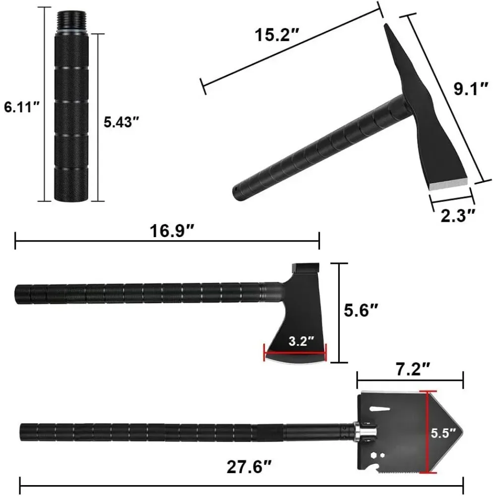 Camping Shovels Axe Spade Off-Roading Tool Kit for Hiking