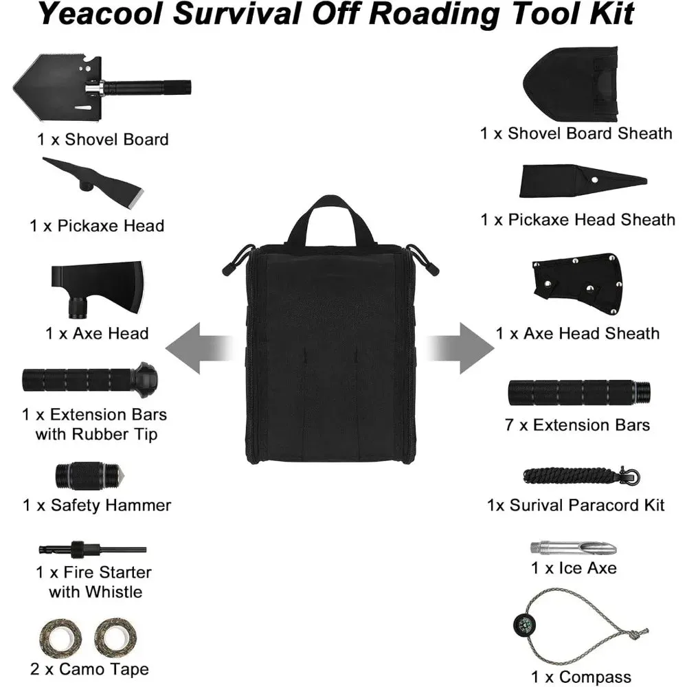 Camping Shovels Axe Spade Off-Roading Tool Kit for Hiking
