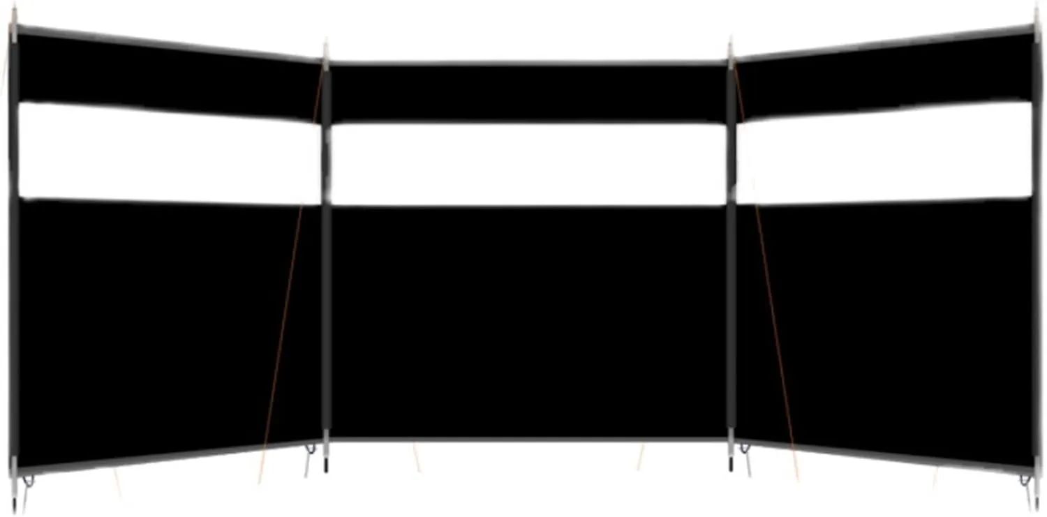 Camping Windbreaks，Beach Windshield Shelter, Outdoor Privacy Shield with Top Window, for Garden Charcoal Grills BBQ Picnic(Black,7.2m)