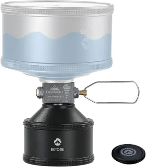 CAMPINGMOON Empty Refillable Fuel Gas Cylinder EN417 Lindal Valve w/Refill Adapter Propane 1/13-lb Black BKTC-28/Z15