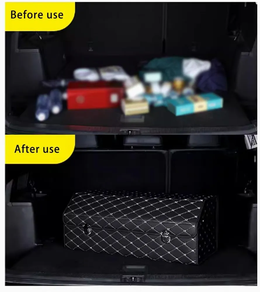 Car Storage Boot for Dodge Scat Pack/Challenger,Car Storage Trunk Organizers Car Storage Travel Box Collapsible,B Large-B Black red
