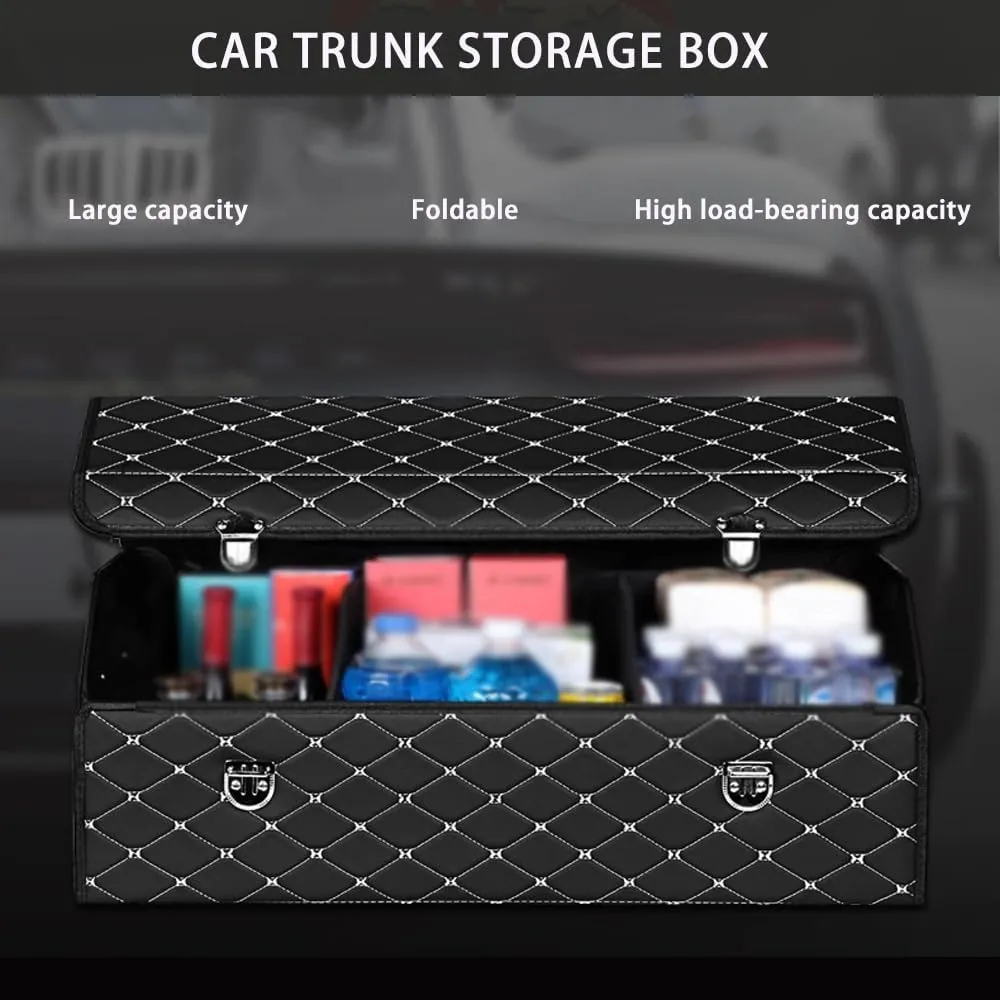Car Storage Boot for Dodge Scat Pack/Challenger,Car Storage Trunk Organizers Car Storage Travel Box Collapsible,B Large-B Black red