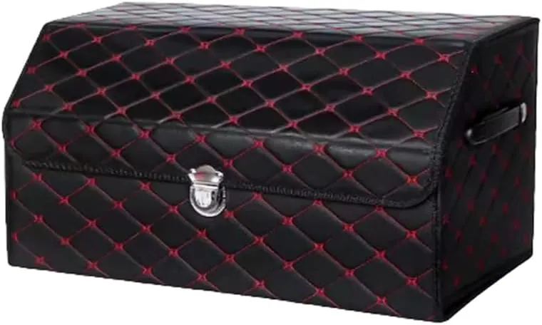 Car Storage Boot for Dodge Scat Pack/Challenger,Car Storage Trunk Organizers Car Storage Travel Box Collapsible,B Large-B Black red