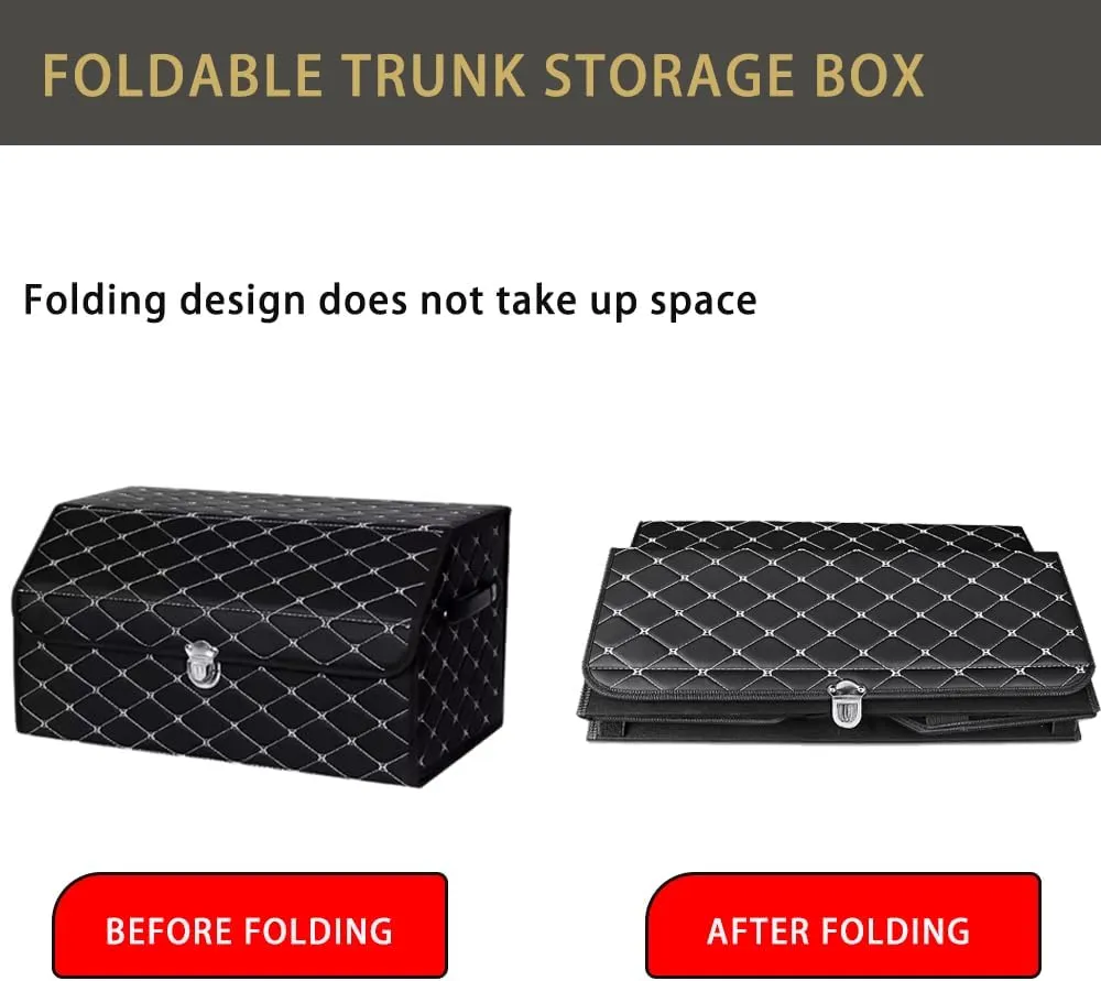 Car Storage Boot for Dodge Scat Pack/Challenger,Car Storage Trunk Organizers Car Storage Travel Box Collapsible,B Large-B Black red