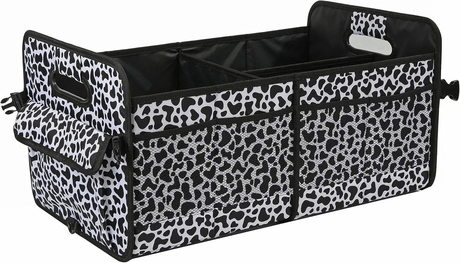 Car Trunk Organizer Car Storage Organizer Collapsible Multi Compartment Car Organizer Adjustable Straps Car Organizer for SUV(Cow)