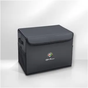 Car Trunk Organizer for Alfa Romeo Tonale (Type 965) 2022 2023 2024 2025,Foldable Storage Box Waterproof Emblem Storage Bag Inner Auto Accessories,Black-30 * 35cm