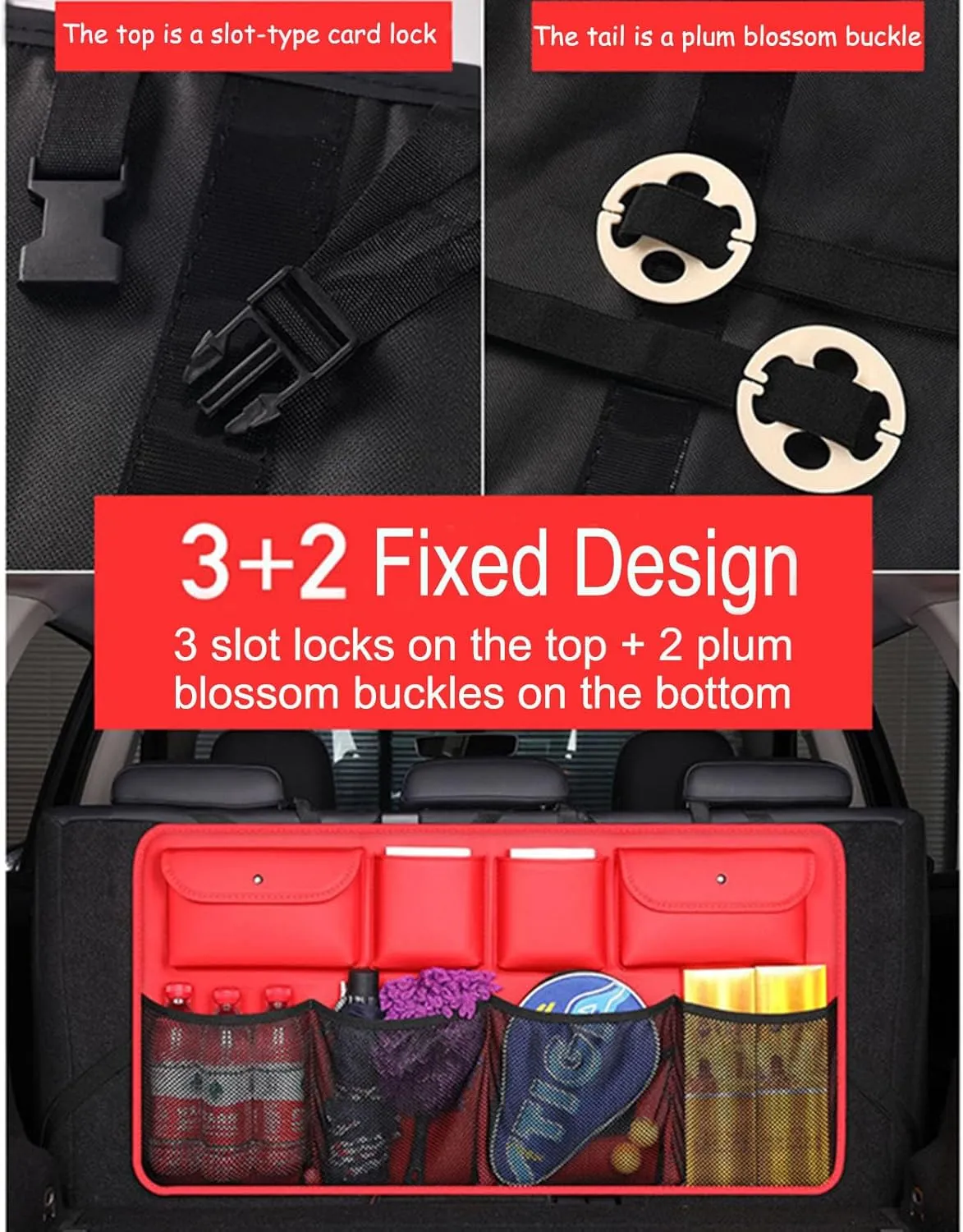 Car Trunk Organizer, Super Capacity Vehicle Hanging Back Seat Cargo Storage Bag, Compatible with Dodge Nitro,C1 Beige