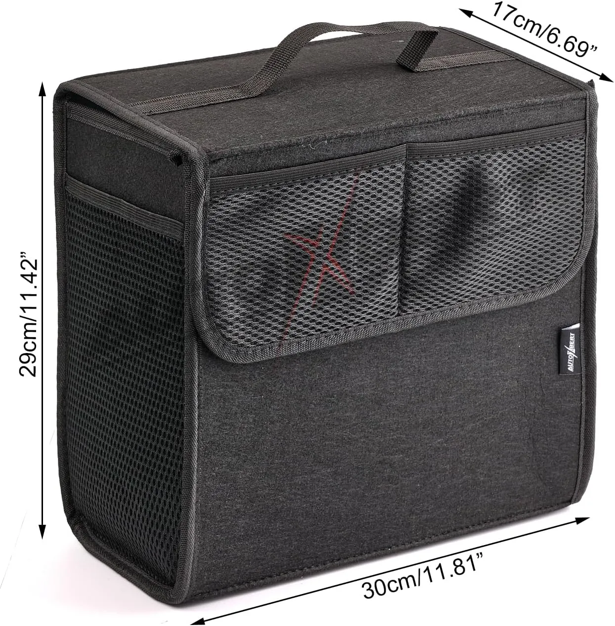 Car Trunk Organizer,Soft Felt Car Bag Organizer 12x7x12 inch Folding,for Honda CRV Civic Accord Ford Focus Fusion Toyota RAV4 Jeep SUV/Truck/Sedan/Van