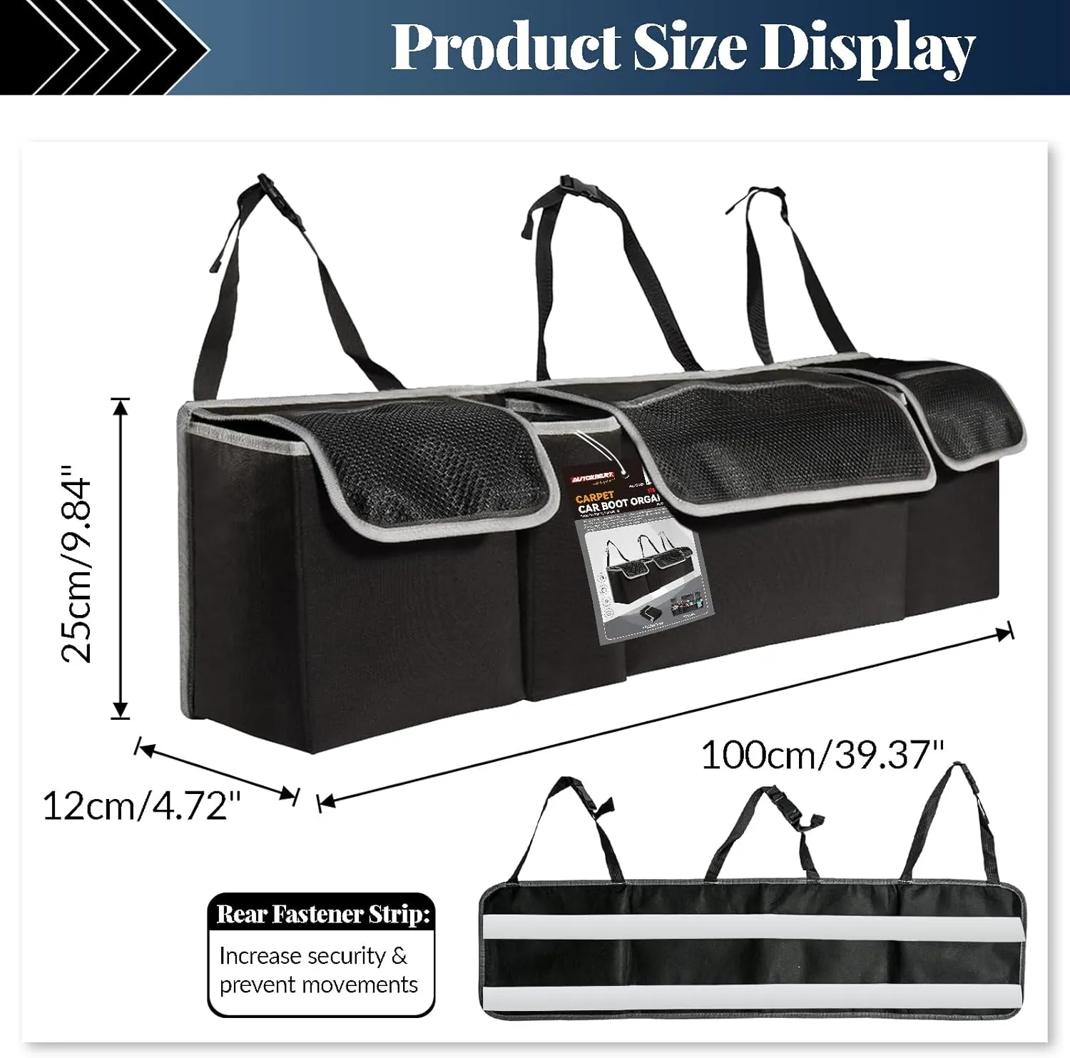 Car Trunk Organizer,Soft Felt Car Bag Organizer 35x10x4.7 inches Folding,for Honda CRV Civic Accord Ford Focus Fusion Toyota RAV4 Jeep SUV/Truck/Sedan/Van